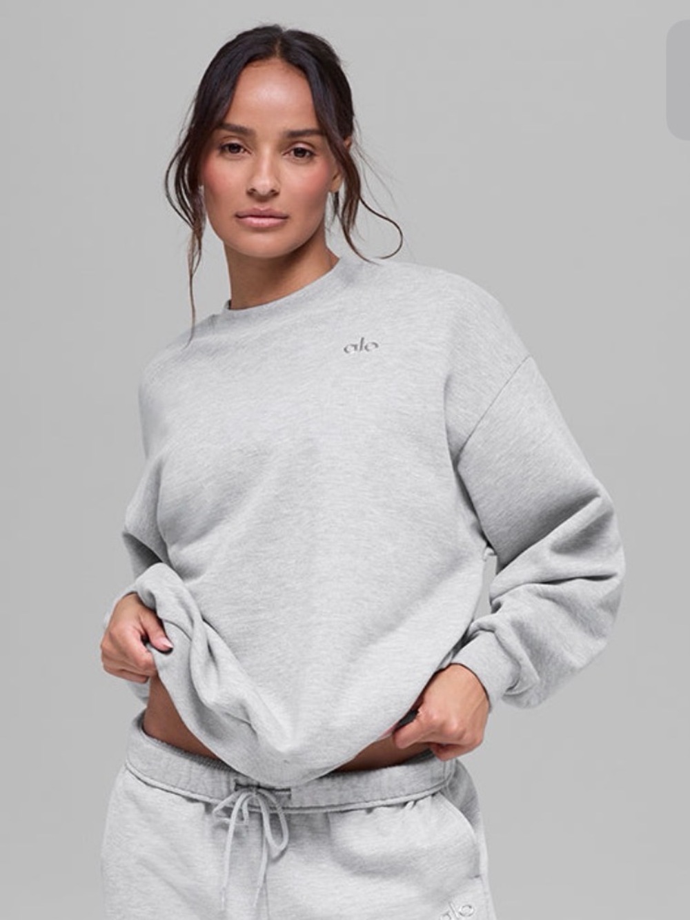 Alo Accolade Crew Neck Pullover NWT Heather Grey
